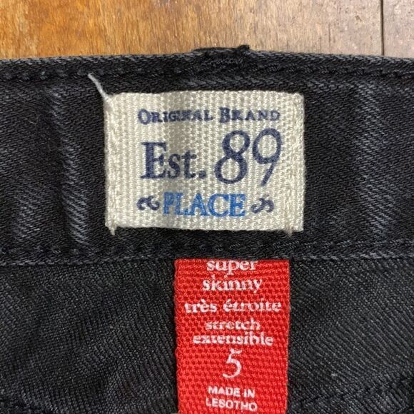 Place size 5 skinny jeans black jeans Cotton Spring Stretch - Picture 3 of 5